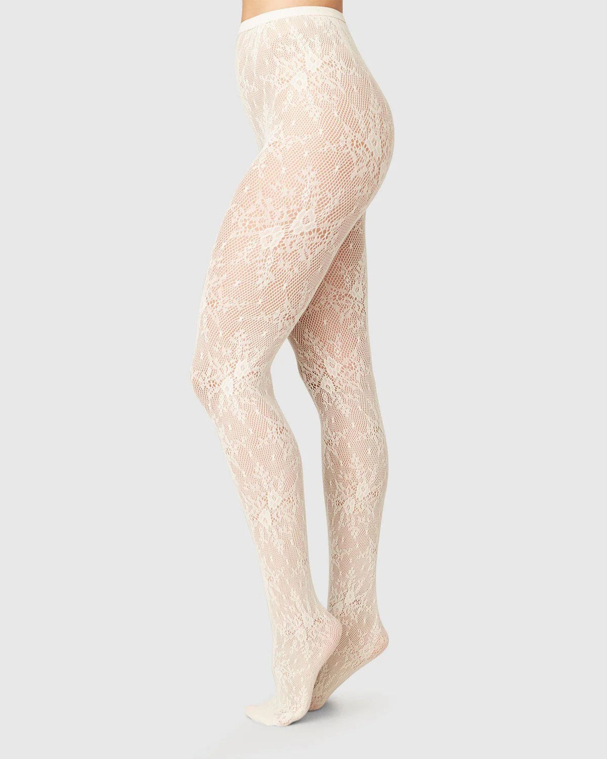 Rosa Lace Tights Socks Swedish Stockings Ivory S