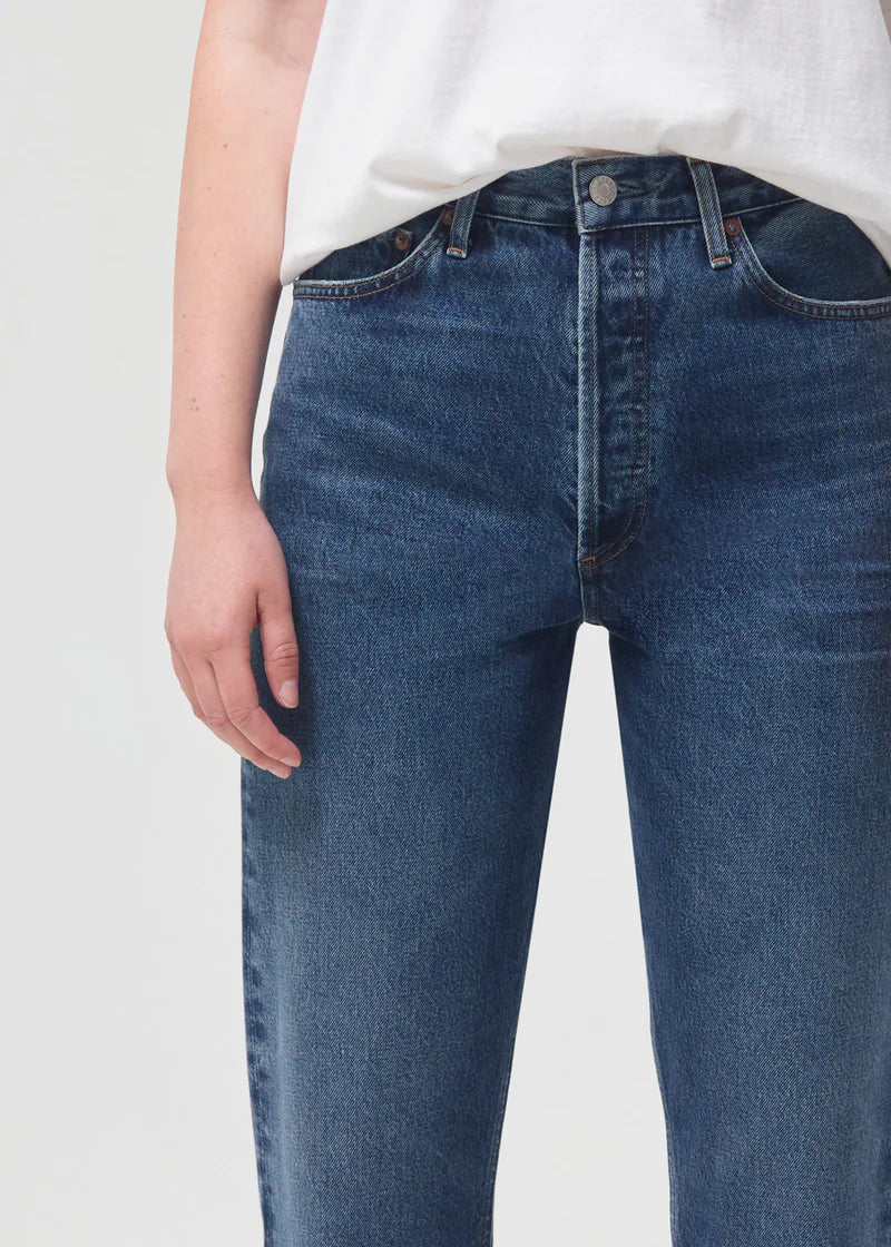 90's Pinch Waist High Rise Straight Jeans Agolde