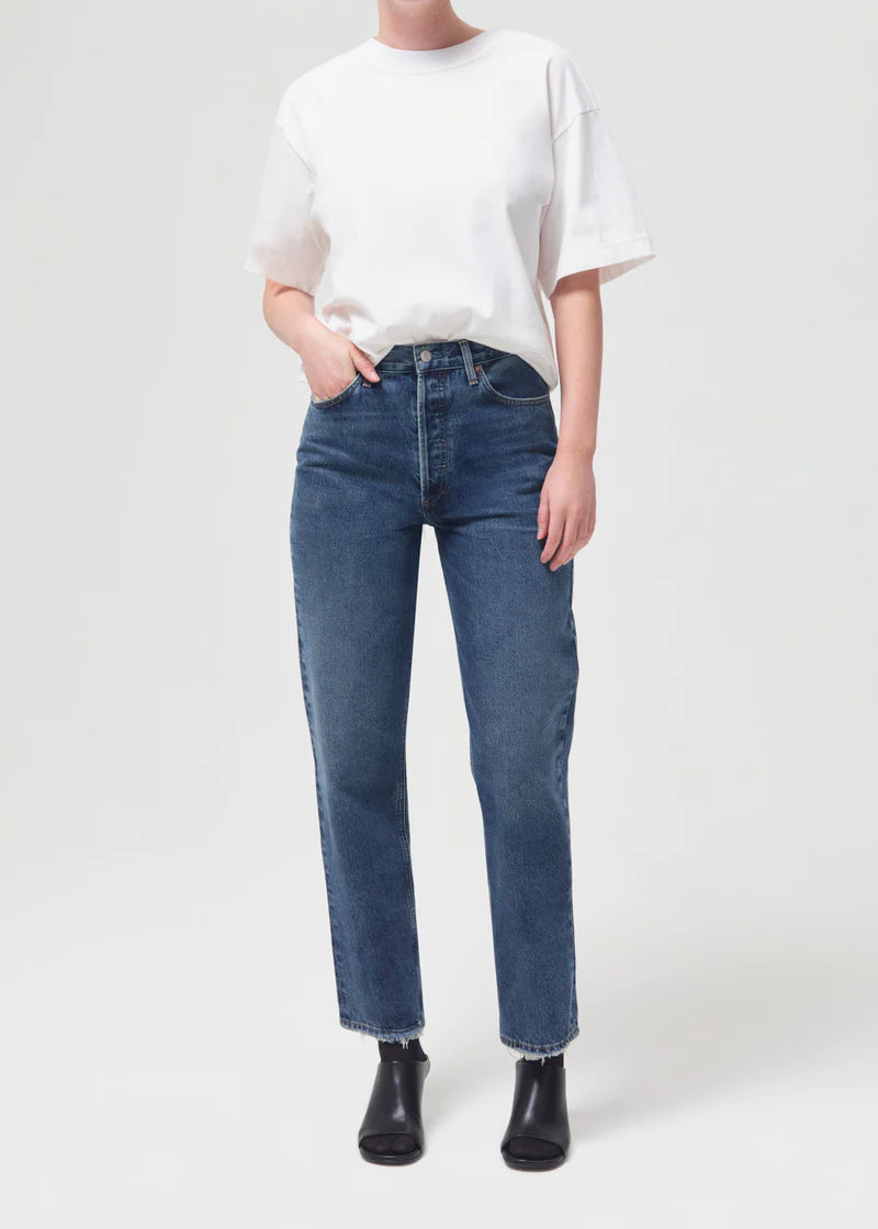 90's Pinch Waist High Rise Straight Jeans Agolde