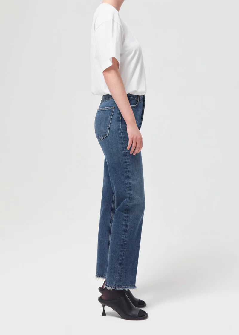 90's Pinch Waist High Rise Straight Jeans Agolde