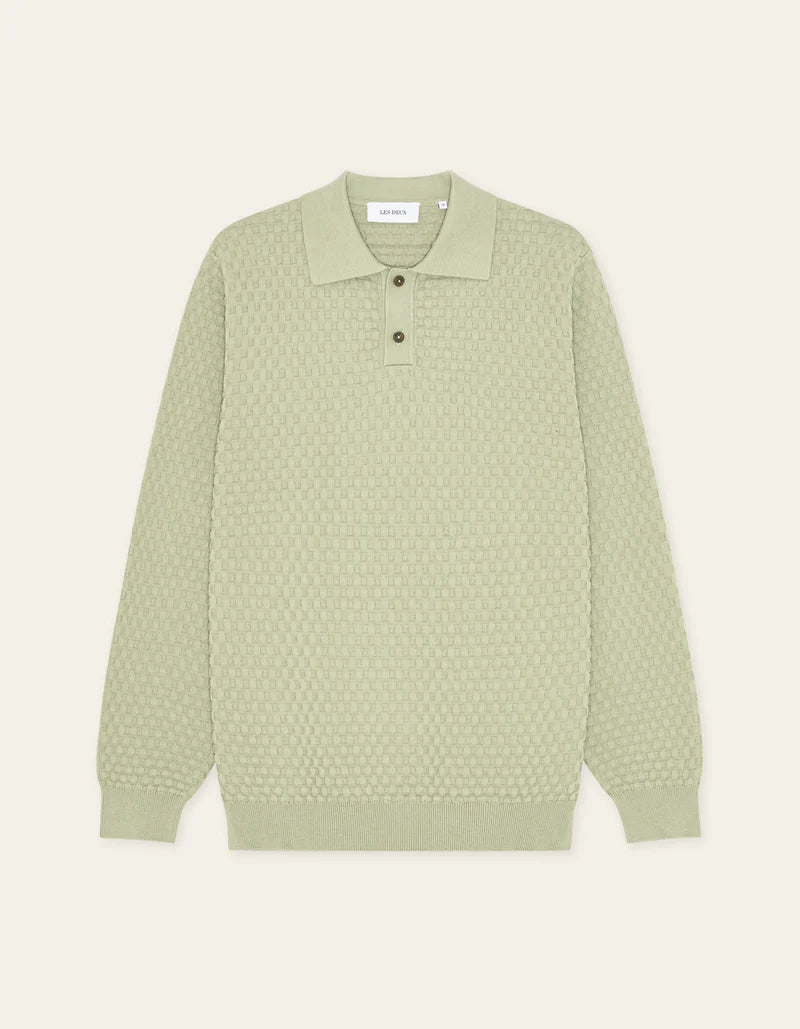 Billy Weave Knitted Long Sleeve Polo Tops Les Deux