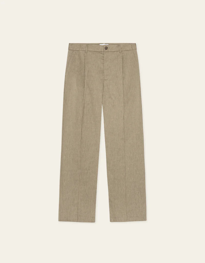 Reece Pleated Slub Suit Pants Bottoms Les Deux