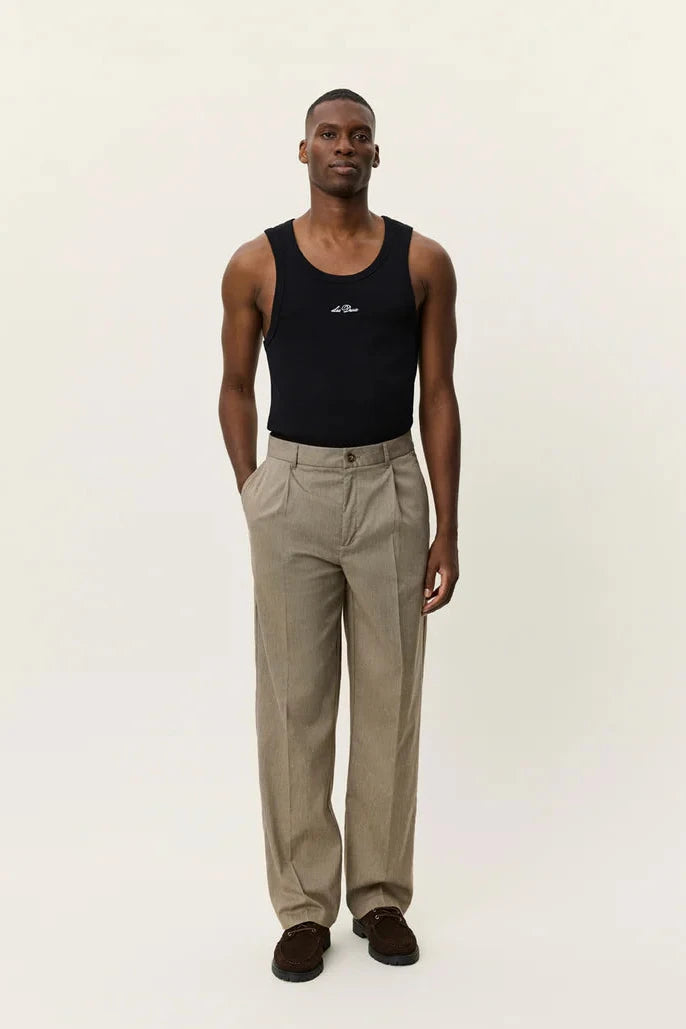 Reece Pleated Slub Suit Pants Bottoms Les Deux