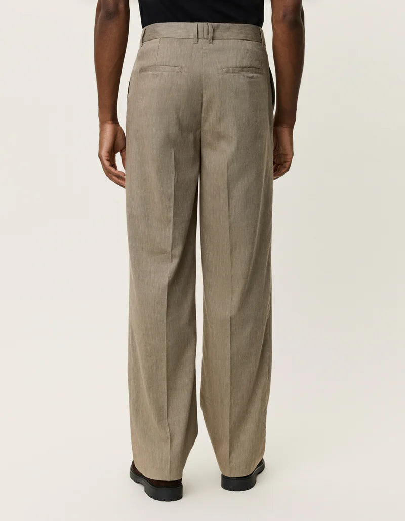 Reece Pleated Slub Suit Pants Bottoms Les Deux