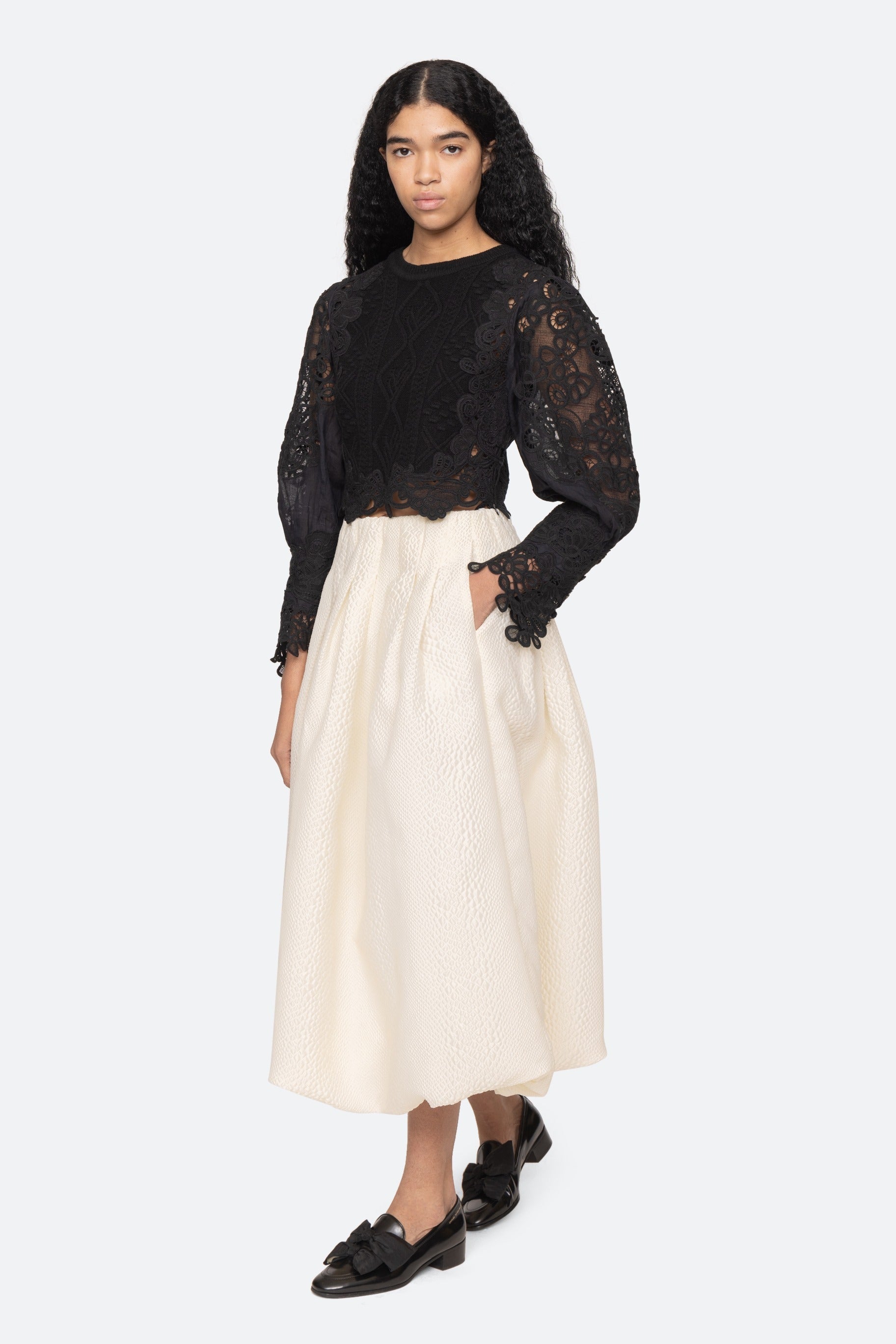 Vania Lace Combo Slv Sweater Sweaters SEA NEW YORK