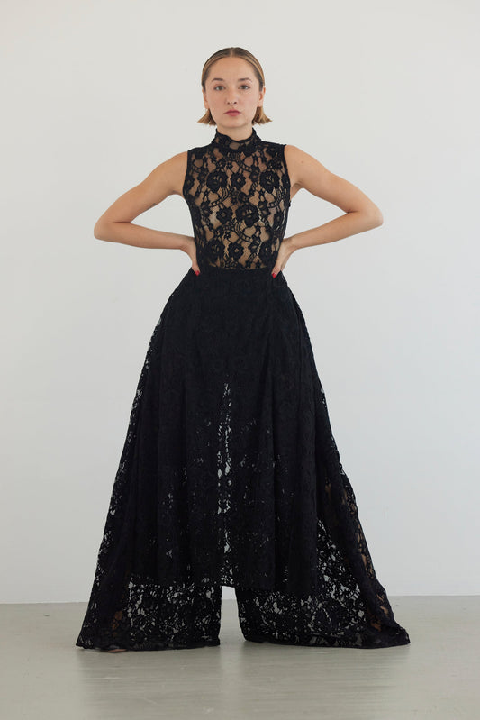 Victoria Pant in Lace Pants CHRISTINE ALCALAY Black 0