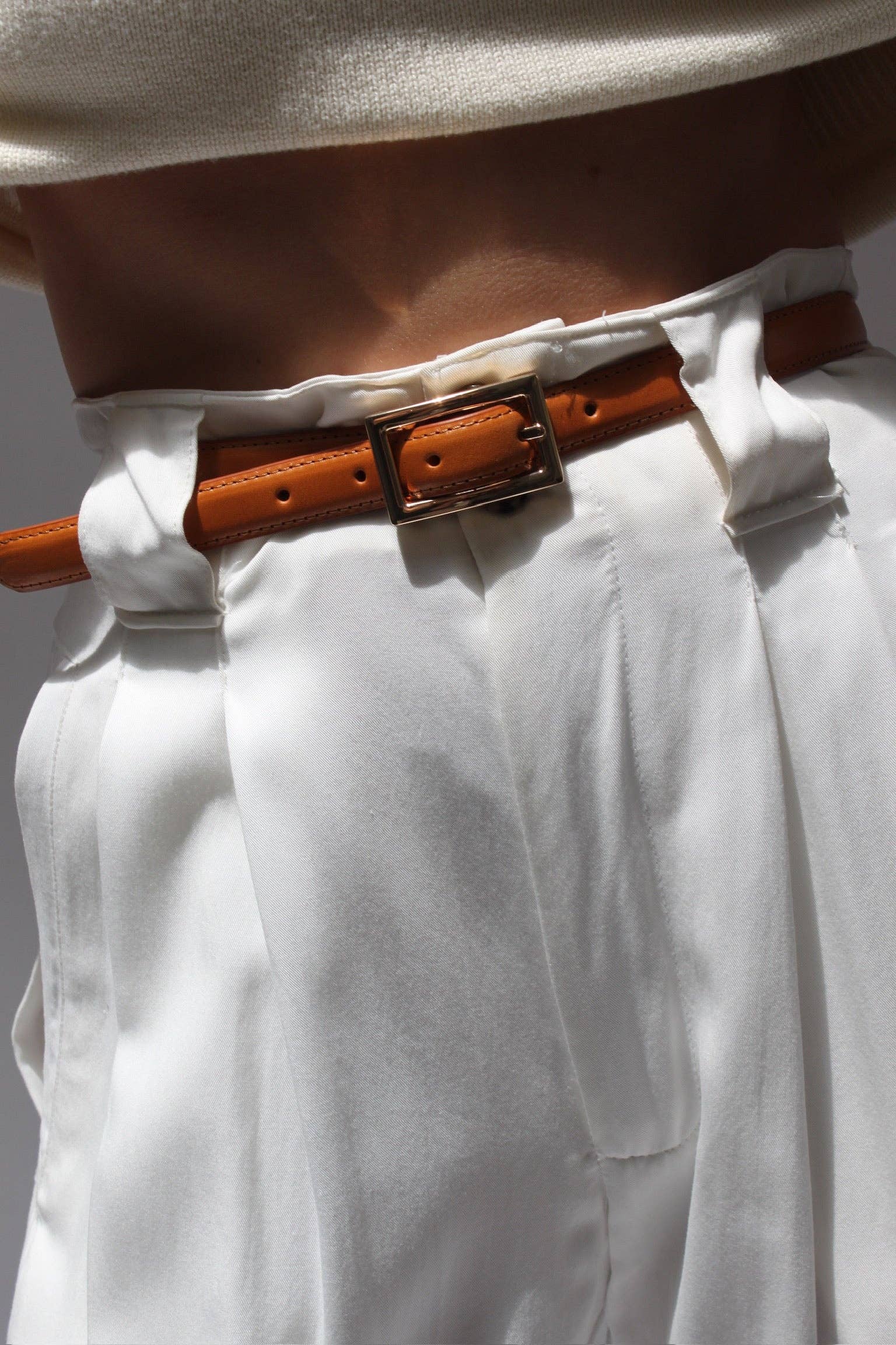 Lois Genuine Leather Belt with Gold Hardware Belts Na Nin