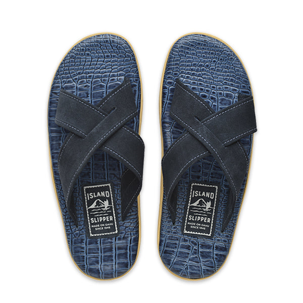 Cross Strap Suede Slide Shoes Island Slipper