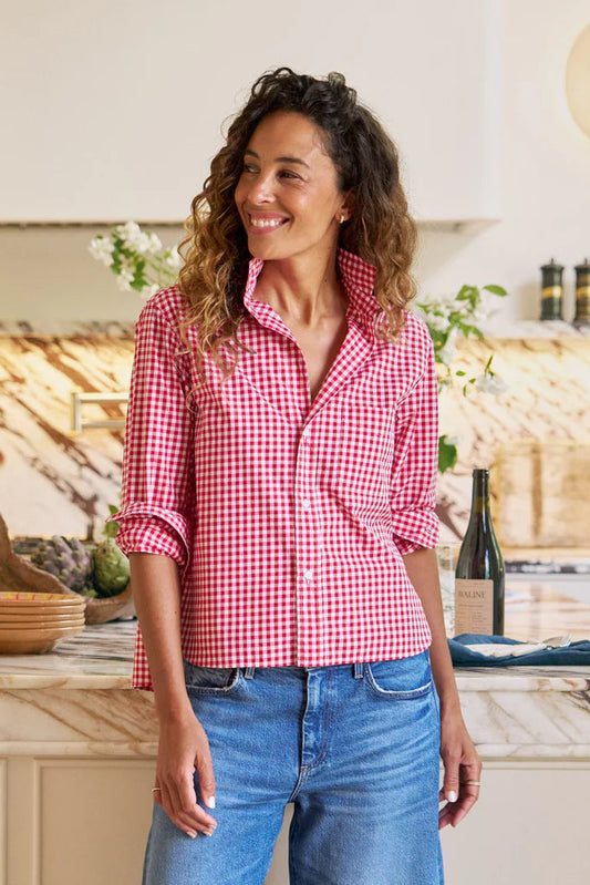 Silvio, Untuckable Button-Up Shirt, Italian Cotton Tops Frank & Eileen