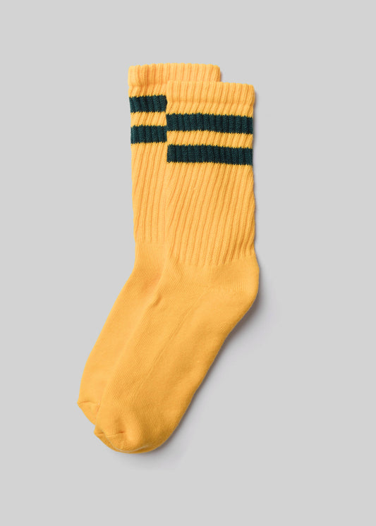 Retro Double Stripe Socks American Trench Yellow/Green