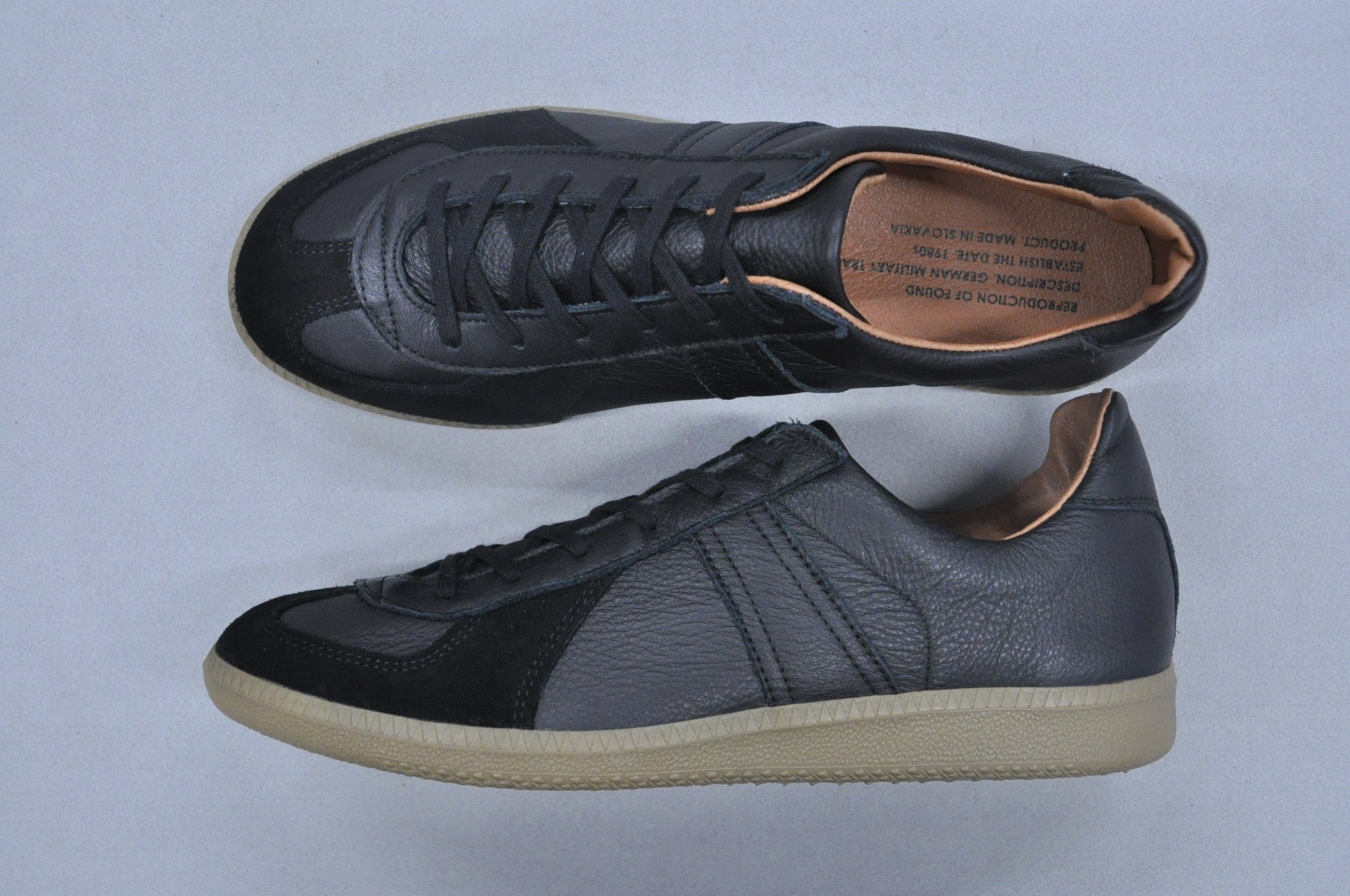 German Military Trainer Shoes Reproduction of Found Black 42/US8.5