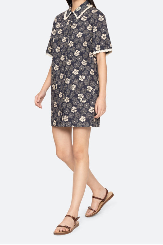 Gloria Print Mini Dress Coverup Dresses SEA NEW YORK Navy S