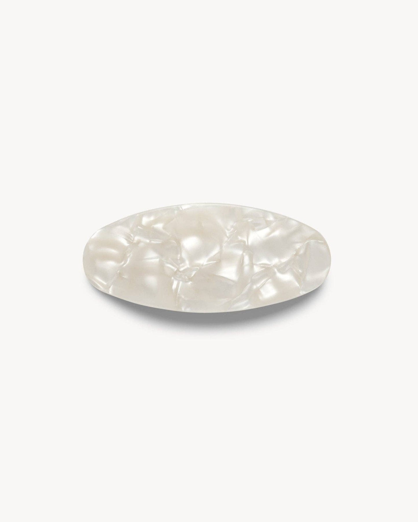 Jumbo Oval Barrette in White Shell MACHETE