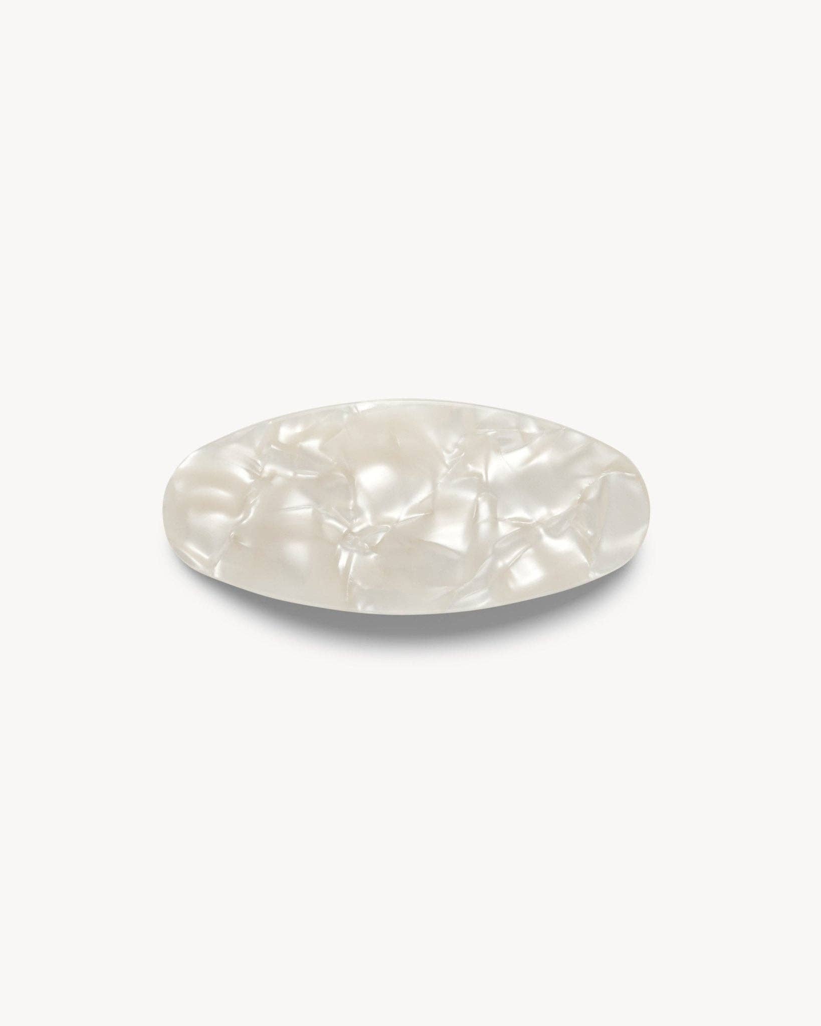 Jumbo Oval Barrette in White Shell MACHETE