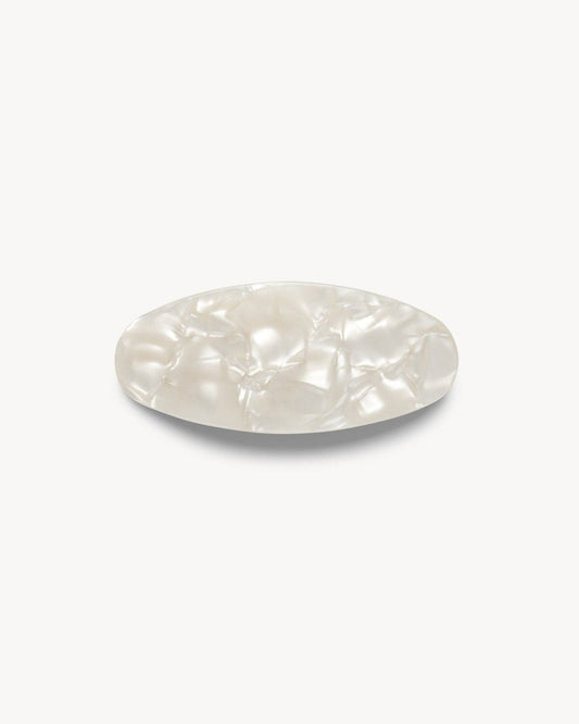 Jumbo Oval Barrette in White Shell MACHETE