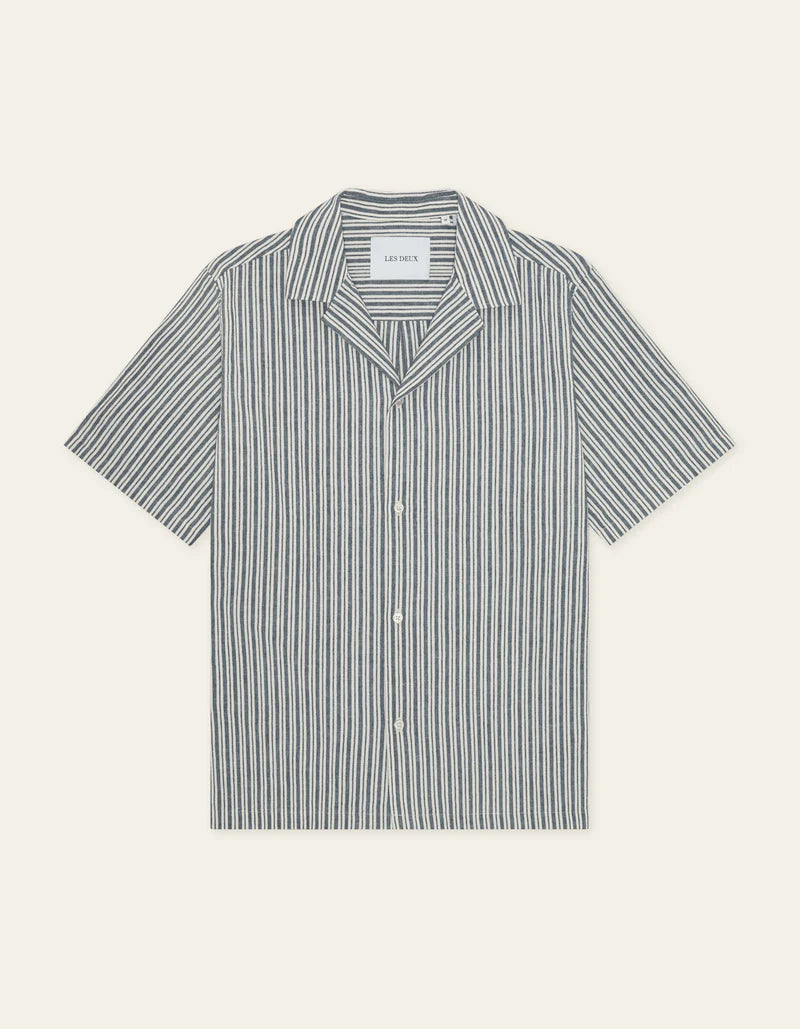 Stripe Cotton-Linen SS Shirt Shirts Les Deux