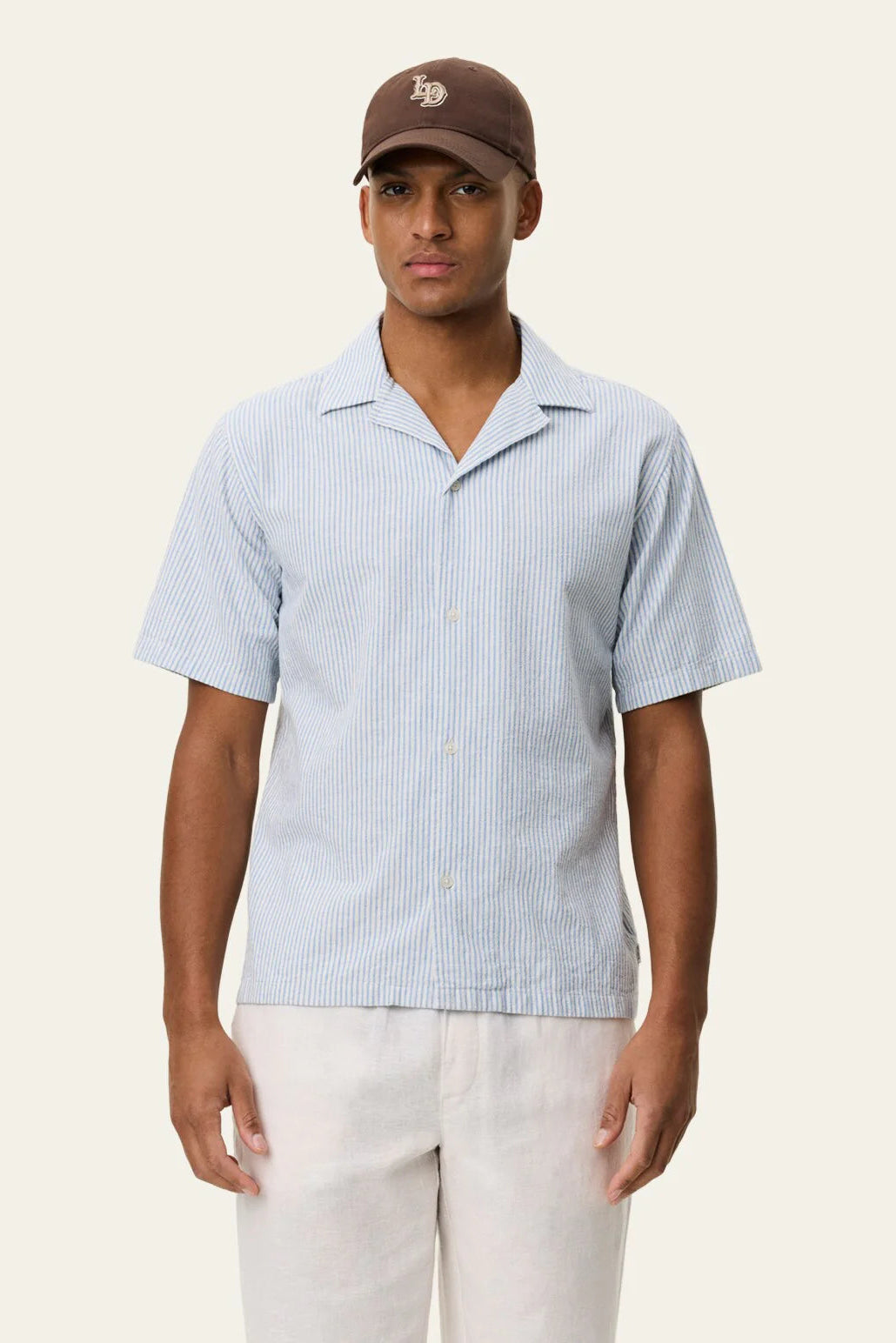 Lukas Stripe Cotton Linen SS Shirt Shirts Les Deux