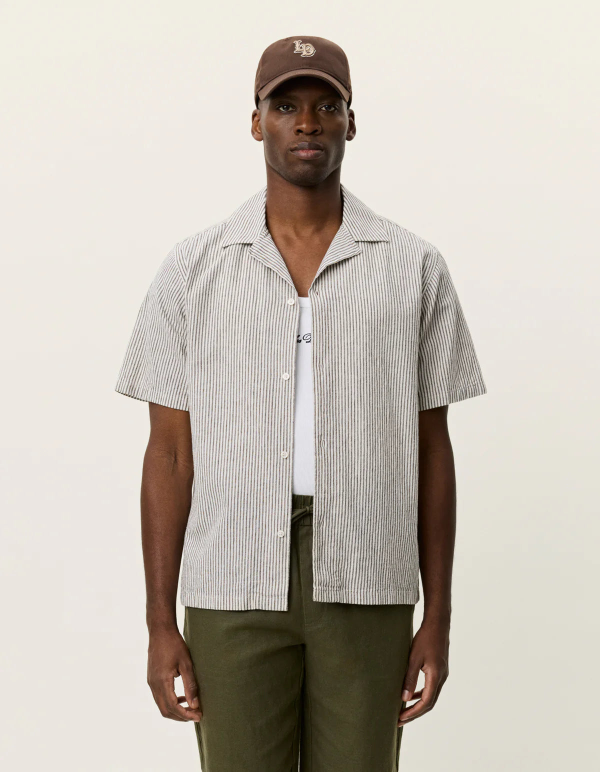 Lukas Stripe Cotton Linen SS Shirt Shirts Les Deux