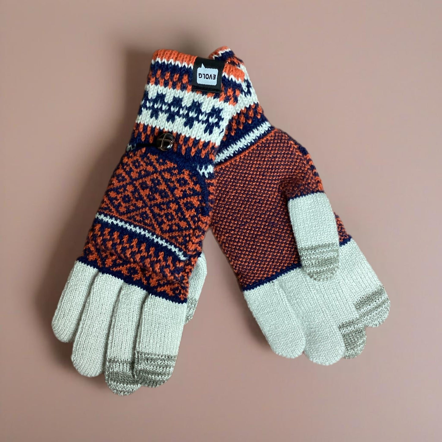 Mit Knit Gloves Gloves Evolg Light Gray x Orange x Navy O/S