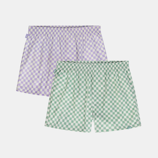 2 Pack Checkers Boxers Underwear Pockies
