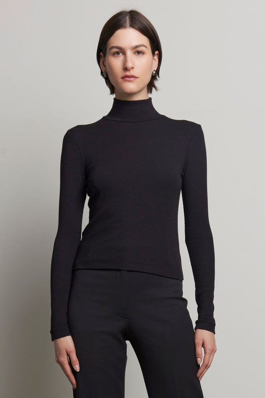 Helms Turtleneck Tops Velvet by Graham & Spencer Black S
