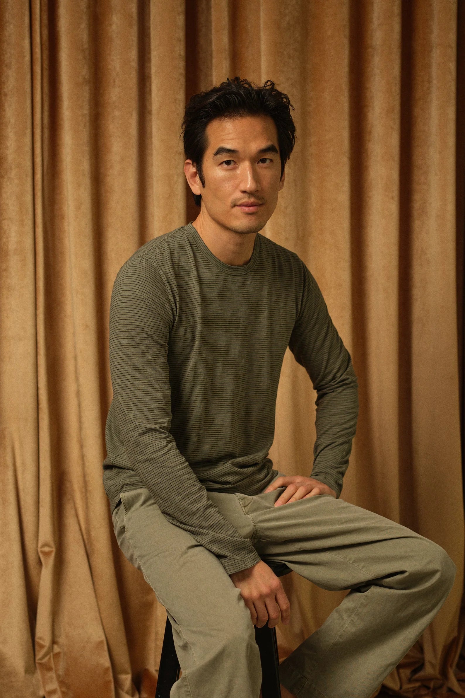 L/S Thin Stripe Tee T Shirts Save Khaki United