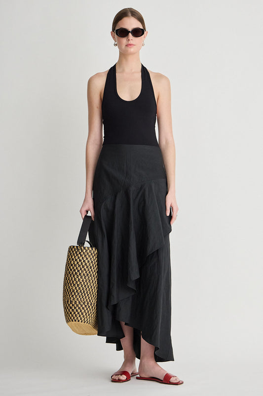 Sculpted Ruffle Skirt Skirts Apiece Apart Black 8