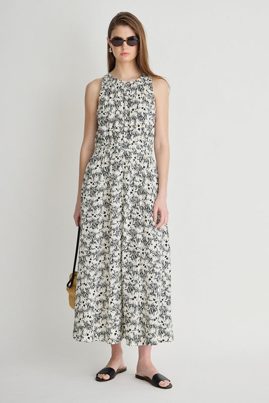 Textured Bali Tank Dress Dresses Apiece Apart Tropical Midnight XS