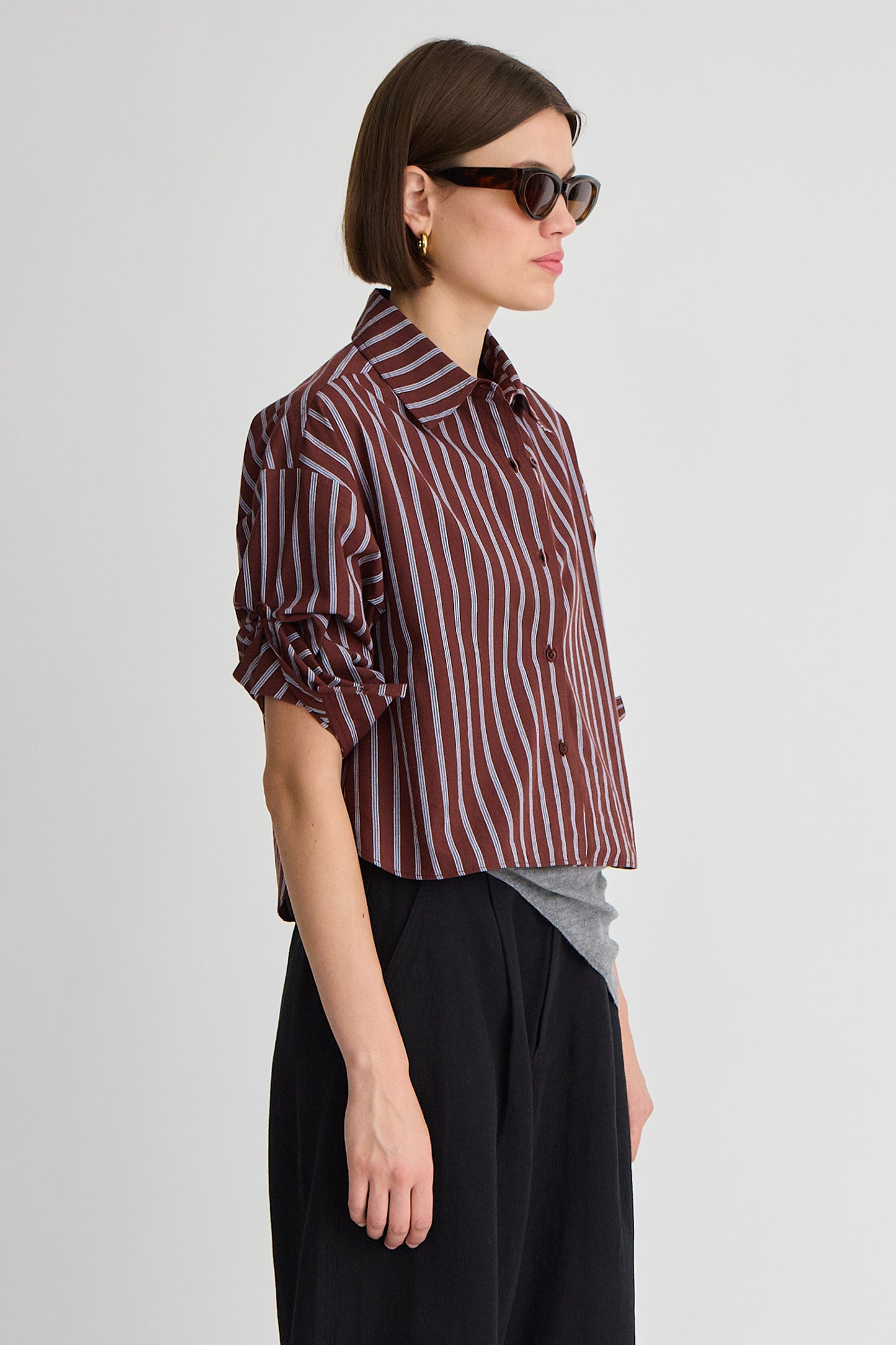 Cropped Isolde Button Down Apiece Apart