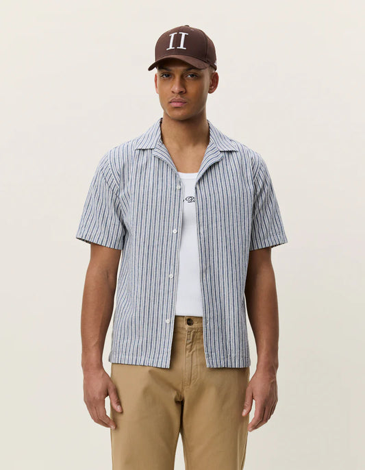 Stripe Cotton-Linen SS Shirt Tops Les Deux