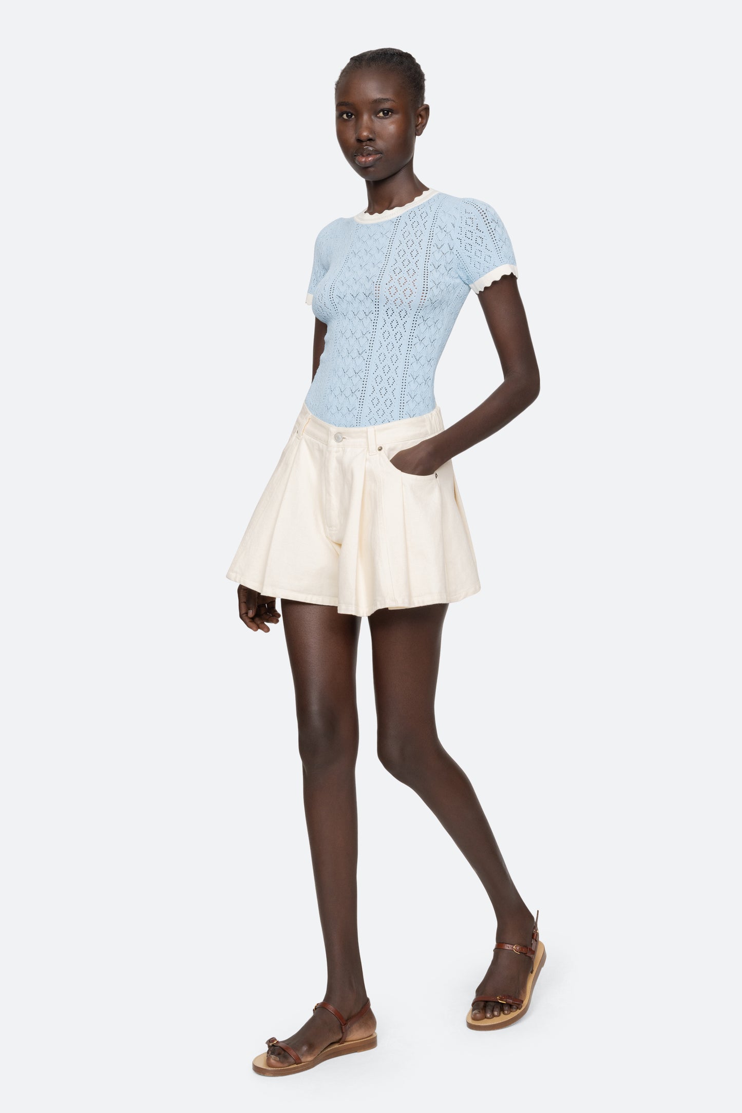 Georgia Knit S/S Top Tops SEA NEW YORK Blue S