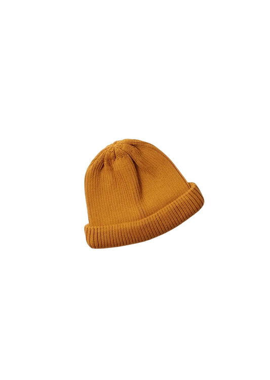 Cotton Roll-Up Beanie Accessories RoToTo Dark Yellow O/S