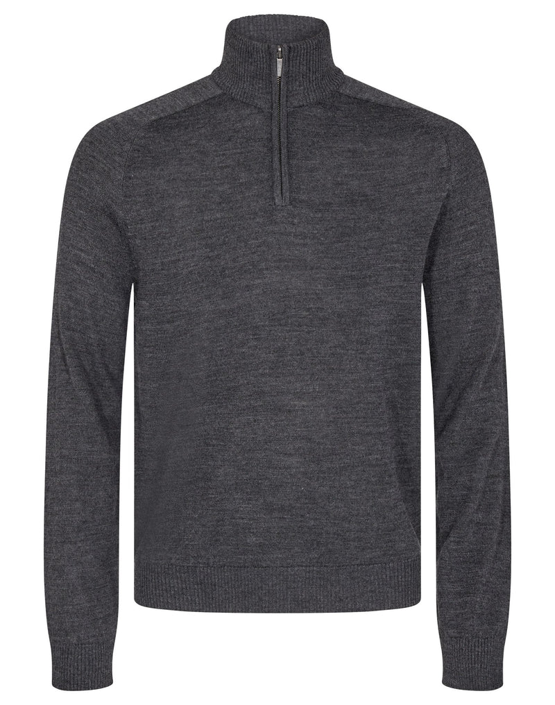 Pelle 1/4 Zip Sweater SWEATER Bruun & Stengade Grey S 