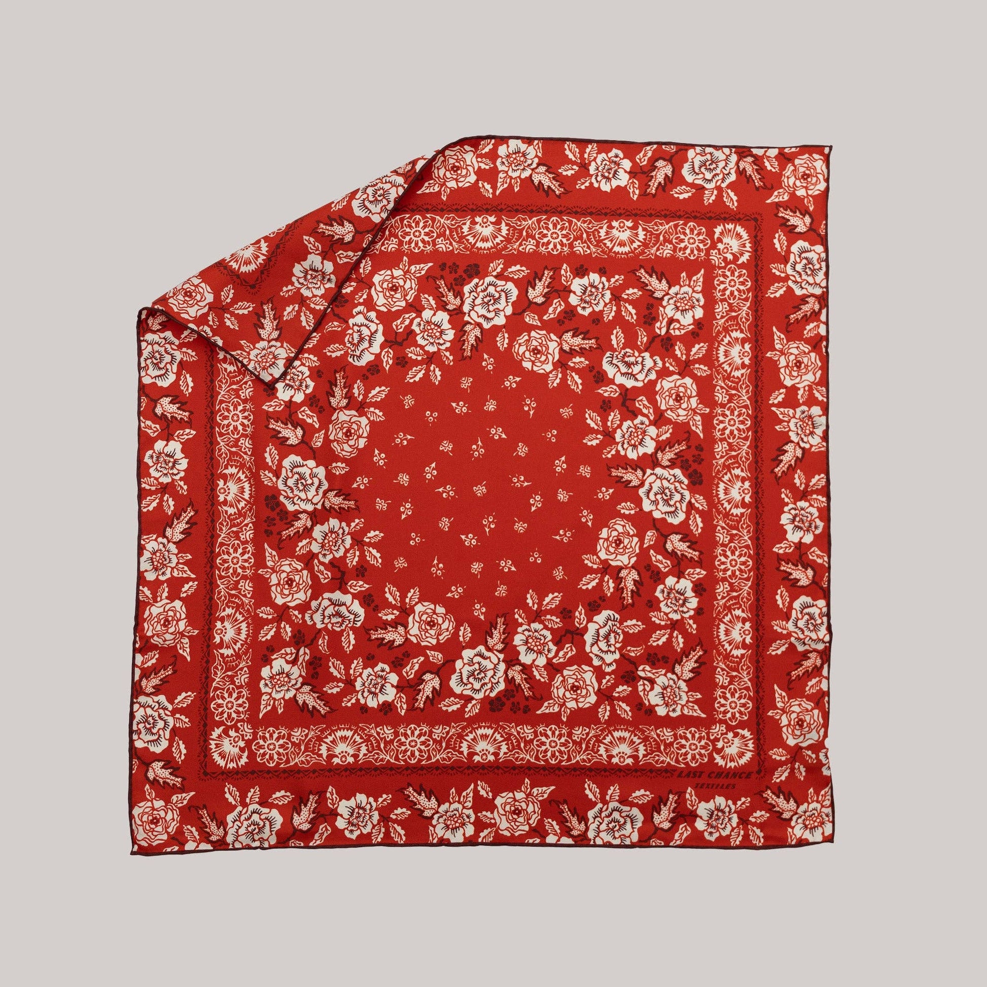 Silk Twill Scarf - Rosey in Red Hot Scarves Last Chance Textiles