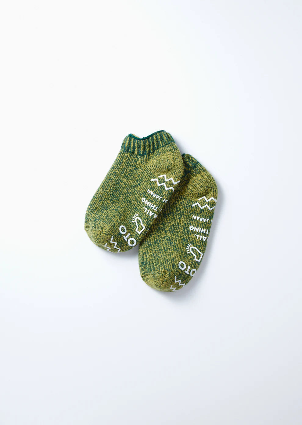 Pile Sockslipper Socks RoToTo D.GREEN/L.GREEN M 