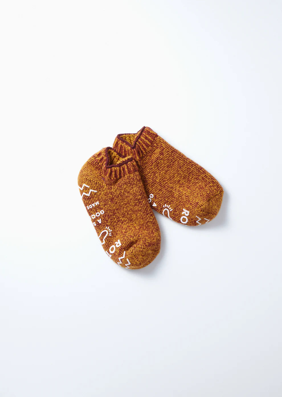 Pile Sockslipper Socks RoToTo MAROON/D.YELLOW M 