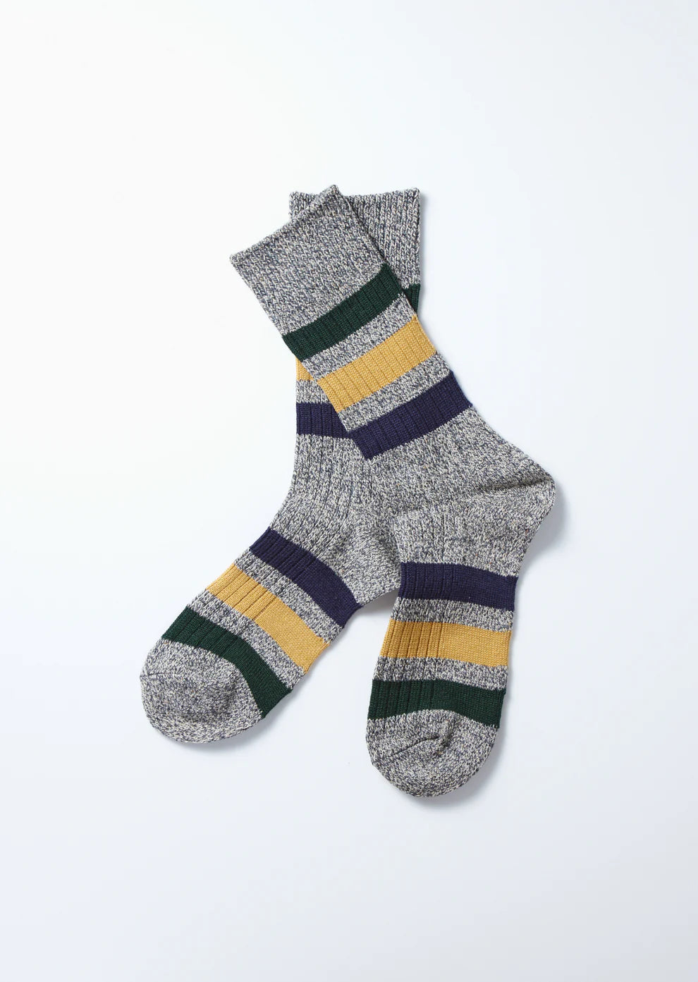 Park Stripe Crew Socks Socks RoToTo D.GRAY L 