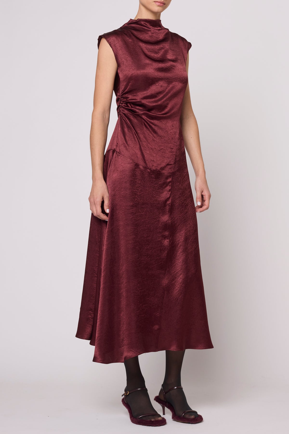 Twisted Dress in Crinkled Satin Dresses Atelier Delphine - 2