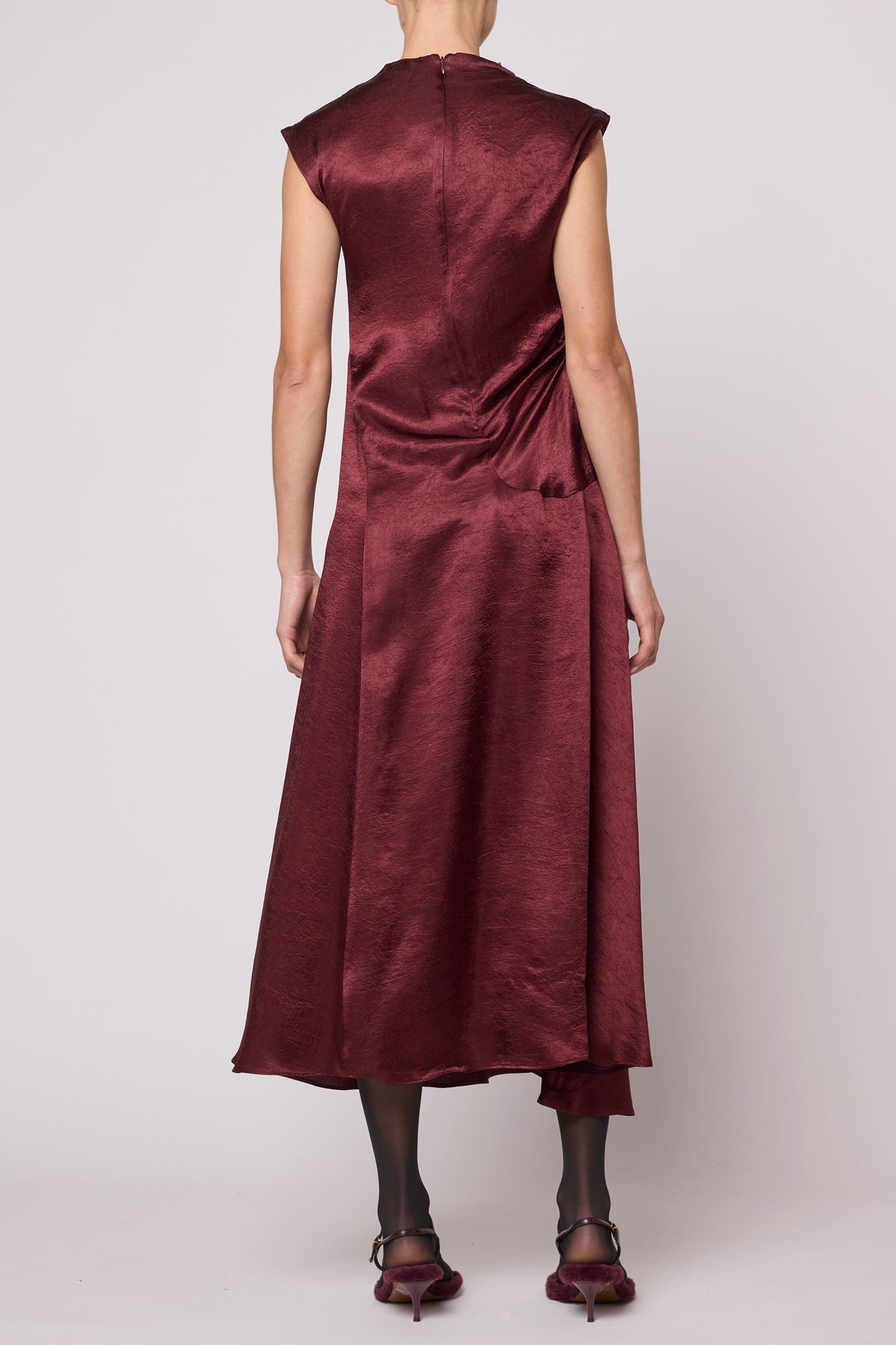 Twisted Dress in Crinkled Satin Dresses Atelier Delphine - 3