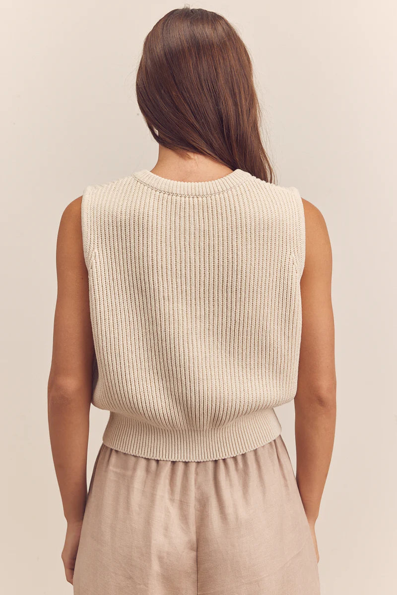 Button Down Sleeveless Sweater Sweaters Amente
