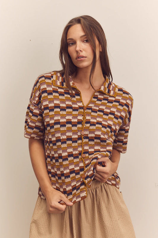 Button Down Collar Sweater Sweaters Amente