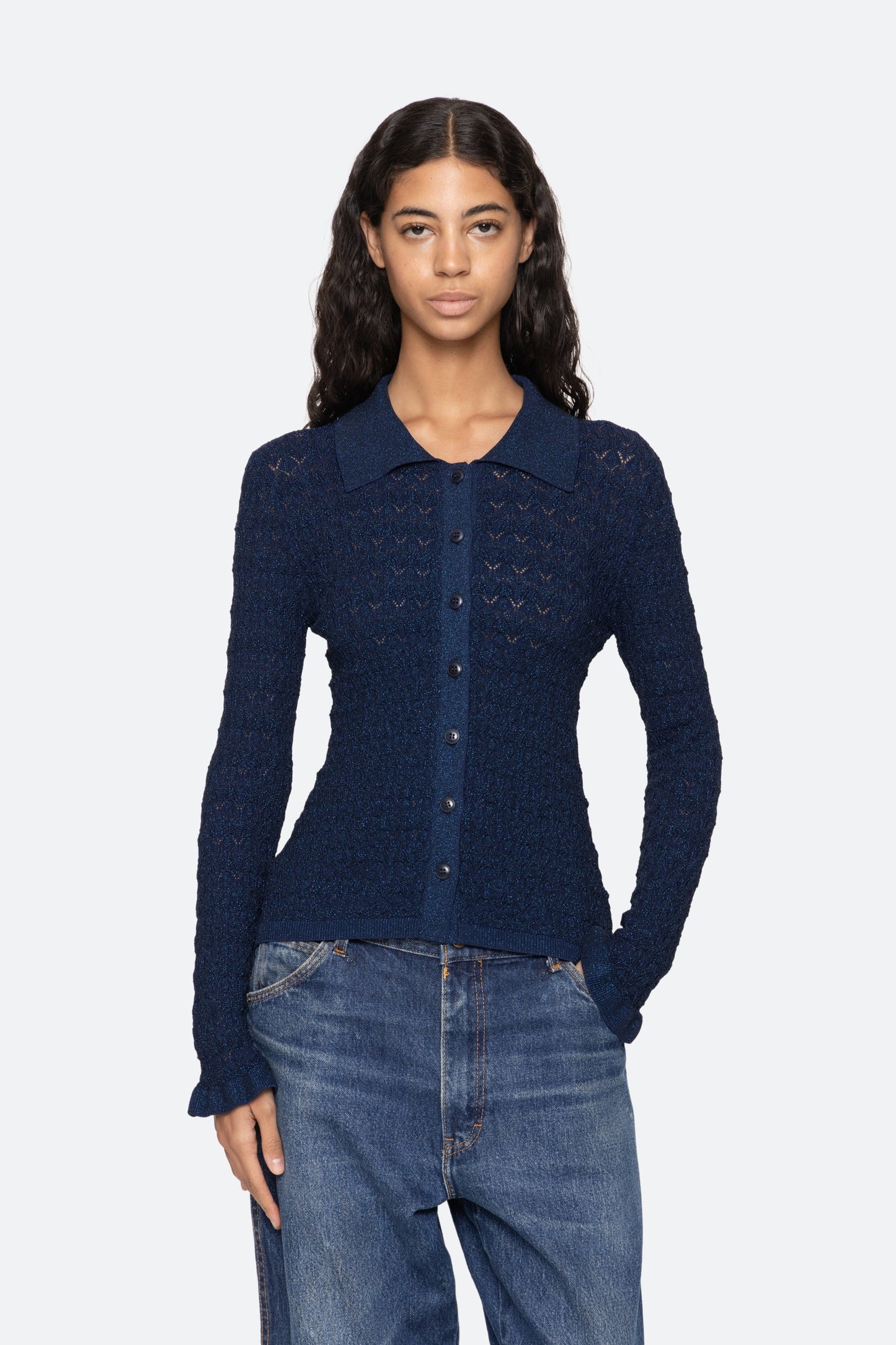 Ruby Knit L/S Polo Sweaters SEA NEW YORK