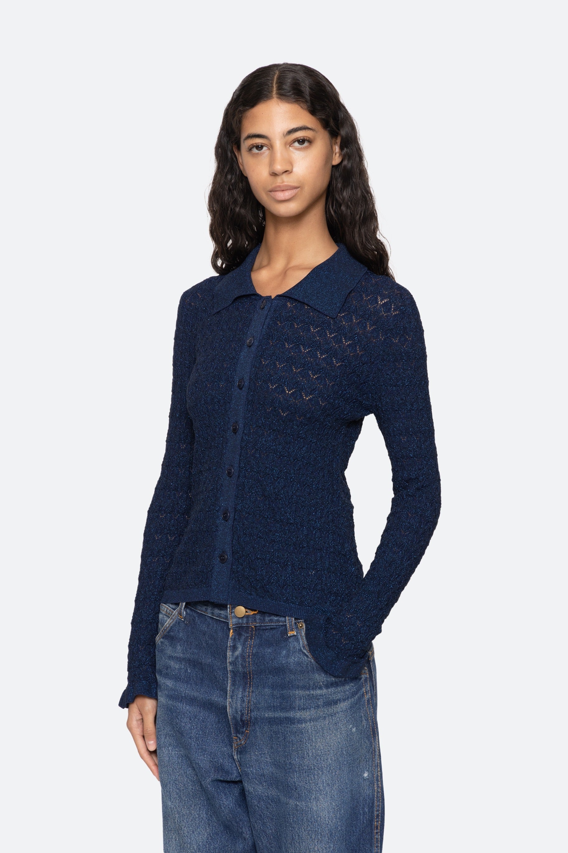 Ruby Knit L/S Polo Sweaters SEA NEW YORK
