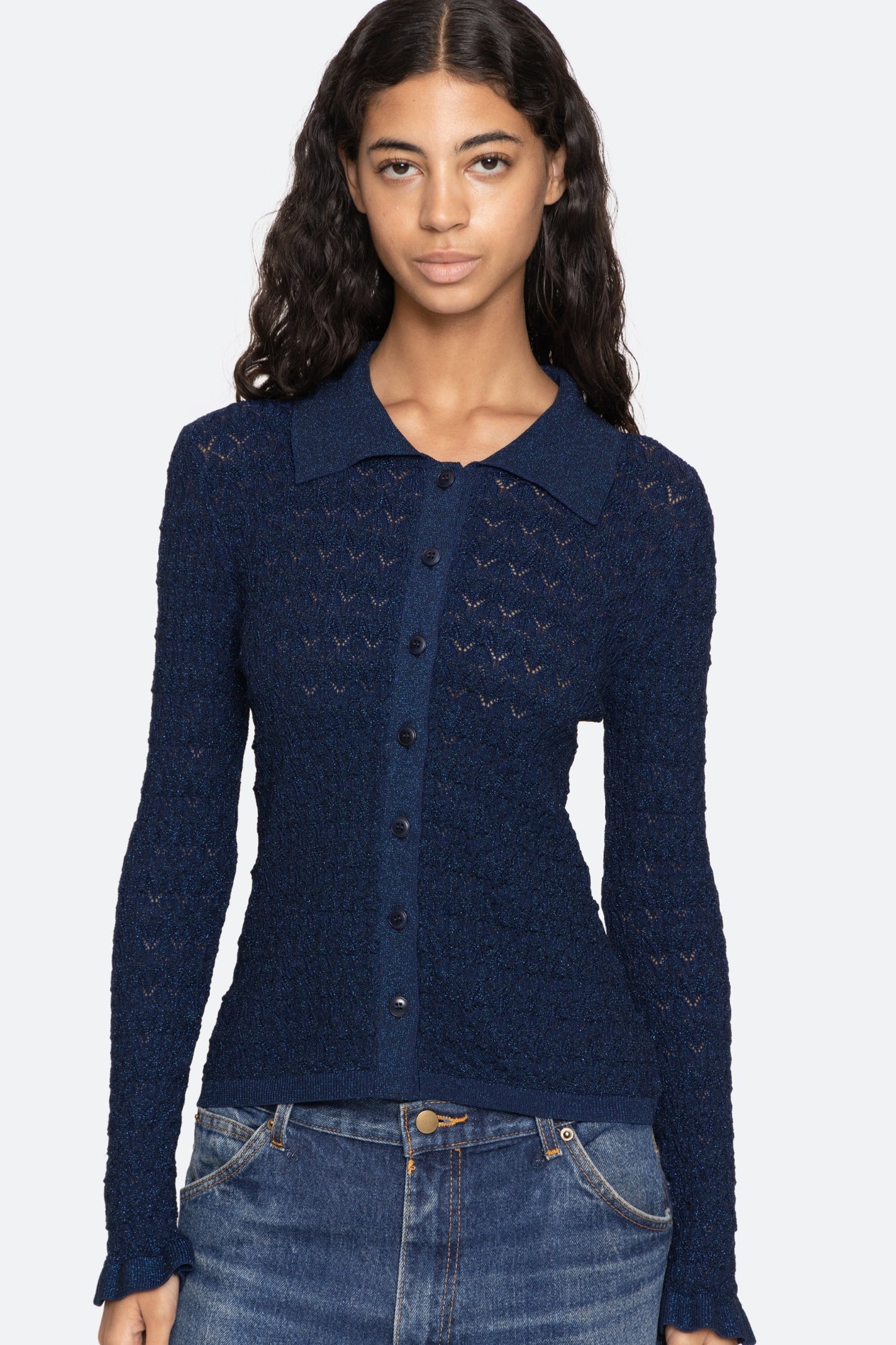 Ruby Knit L/S Polo Sweaters SEA NEW YORK