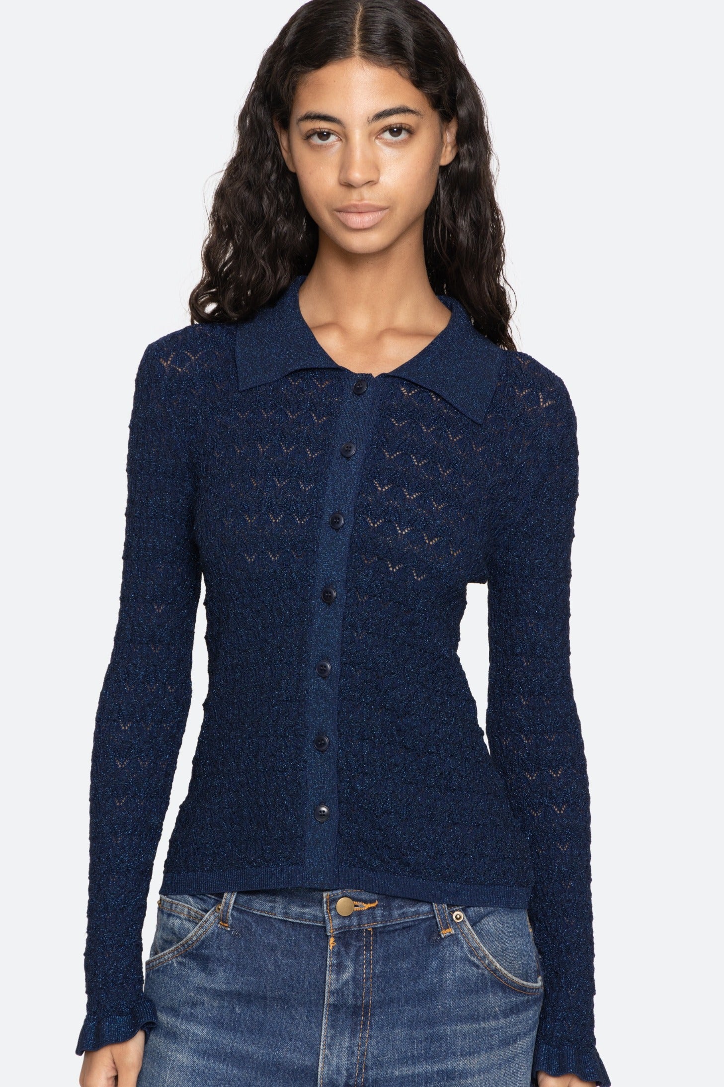 Ruby Knit L/S Polo Sweaters SEA NEW YORK