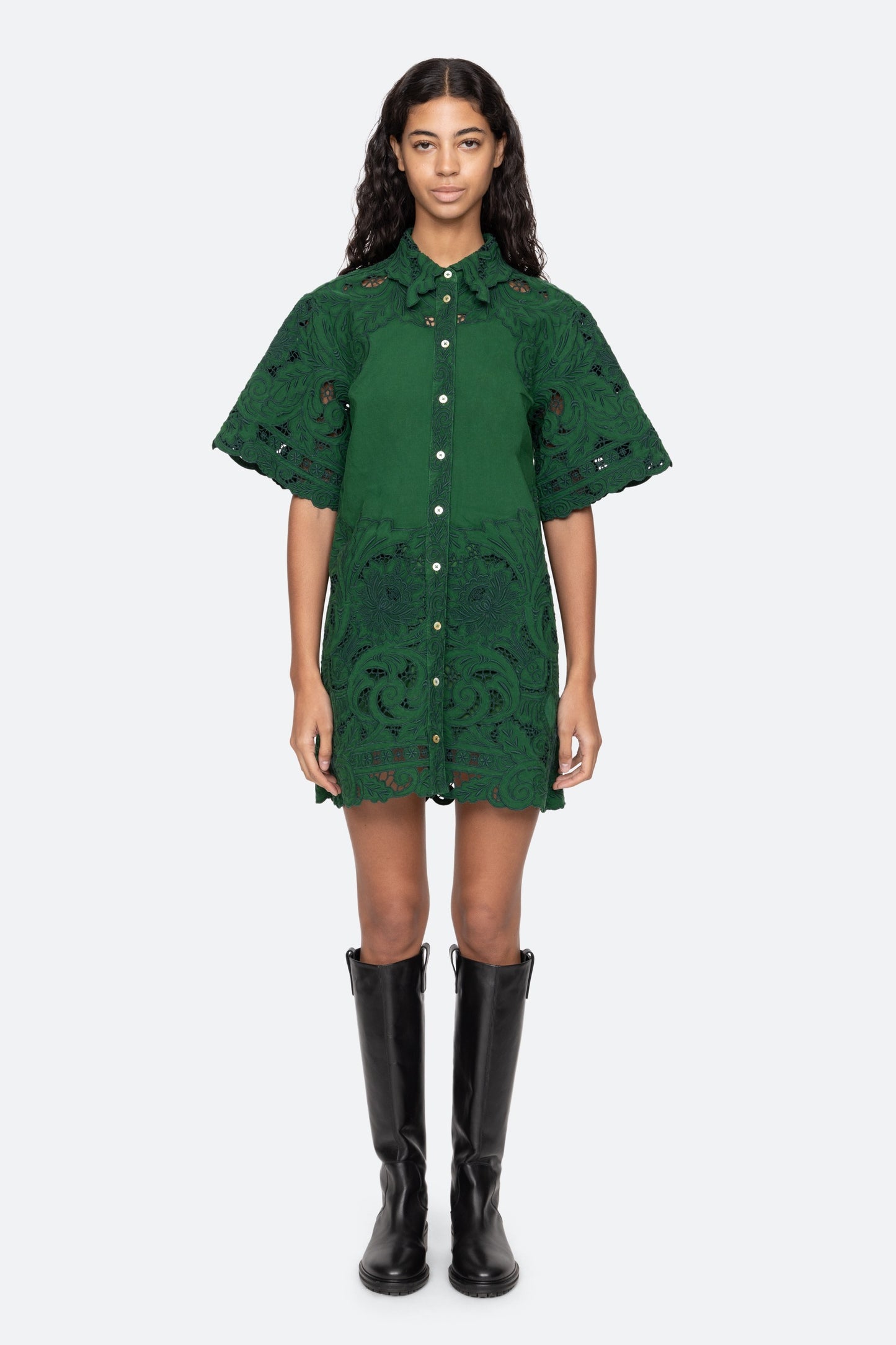 Ceci Embroidery S/S Shirt Dress Dresses SEA NEW YORK