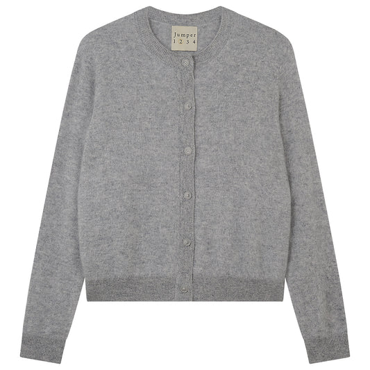 Brushed Cardigan Jumper 1234 Grey Pearl 1