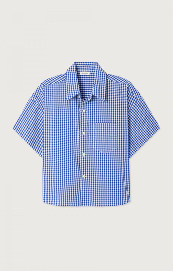 Chemis courte ample mc col boutonne Shirts AMERICAN VINTAGE VICHY BLEU S