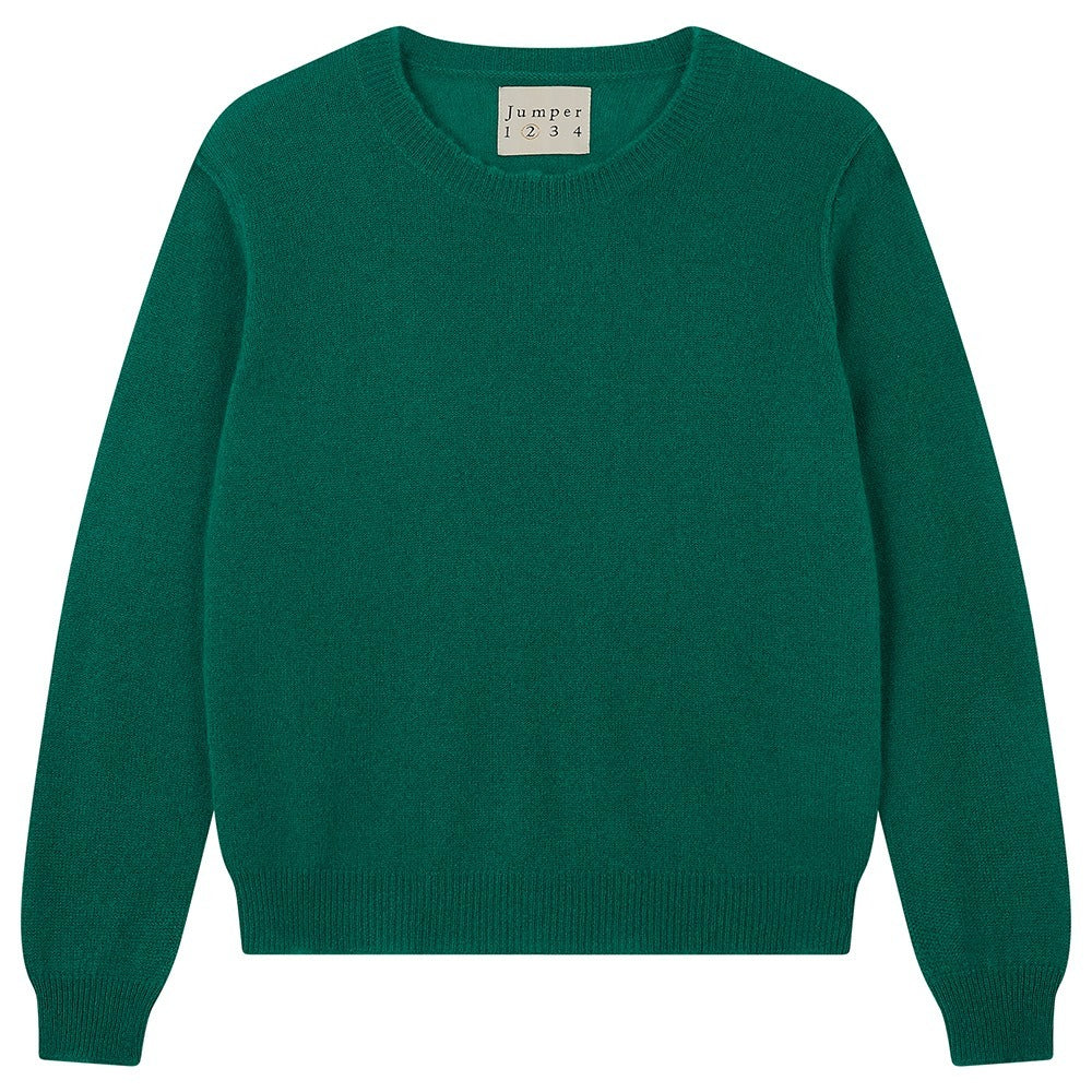 Distressed Crew Jumper 1234 Olive Green 1