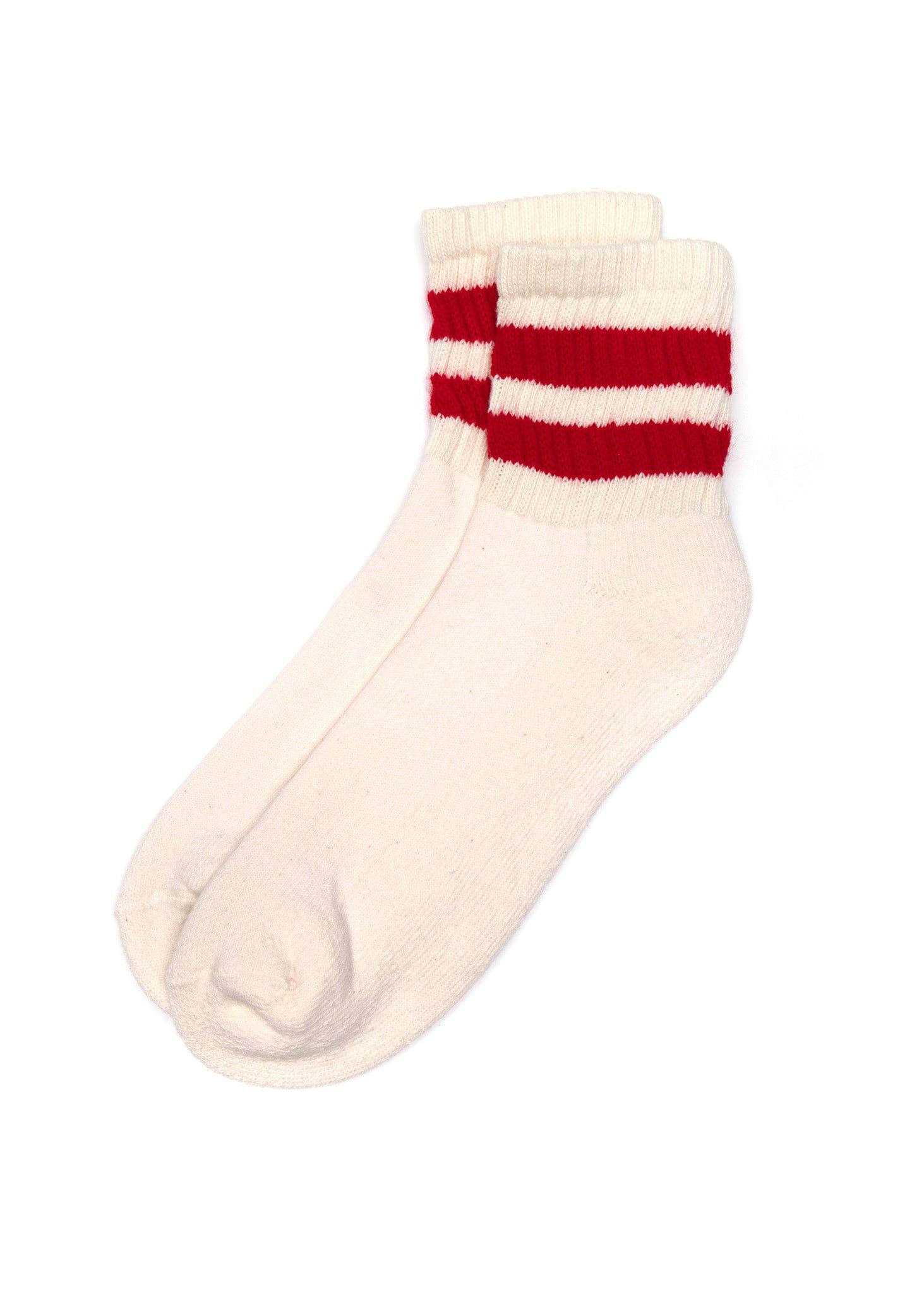 The Mono Stripe Quarter Crew Socks American Trench red One Size